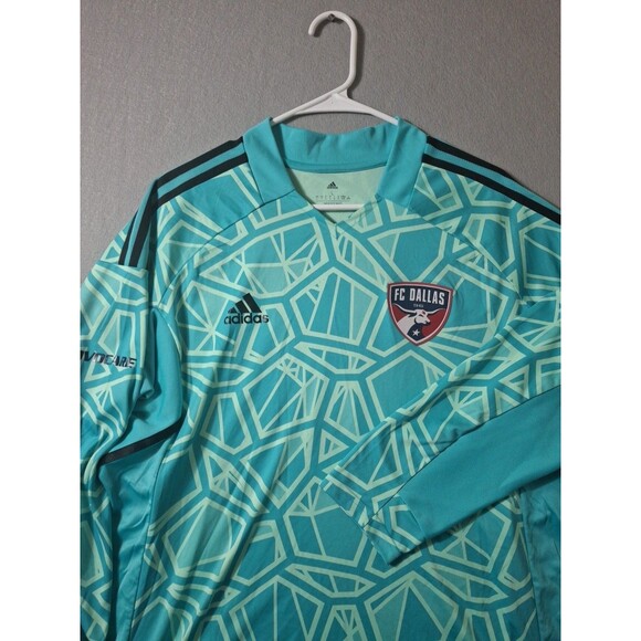 Adidas Aeroready Jersey MLS Mens Large Rare Green Geometric Pattern #21 - Picture 2 of 8
